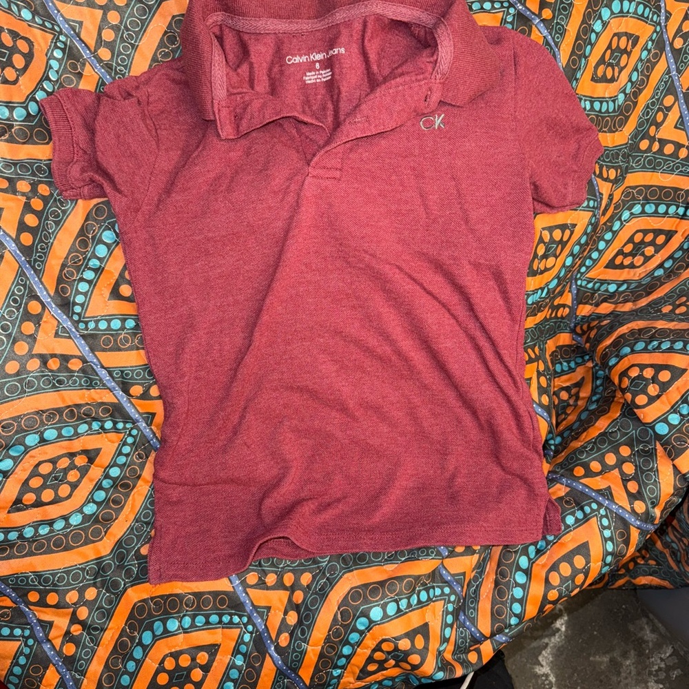 Boys Size 6 Calvin Klein Red Polo Shirt
